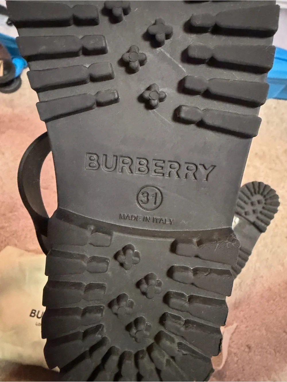 Burberry Black Kids Sandals with Signature Check Insole
